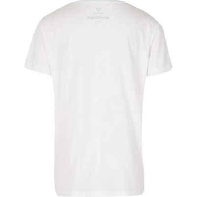 Boys white graphic print t-shirt